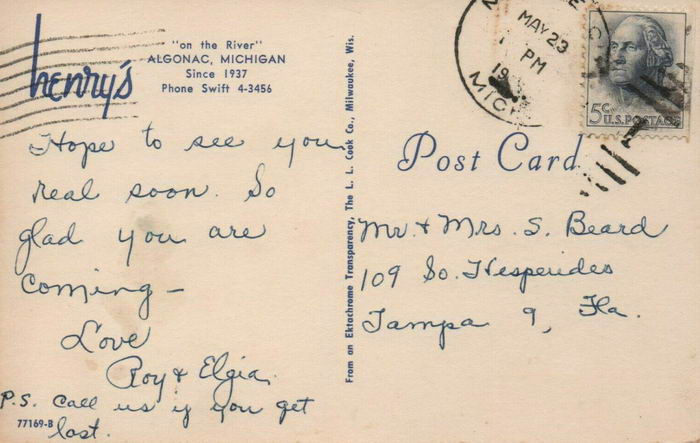 Henrys Restaurant (Henrys on the River) - Old Post Card